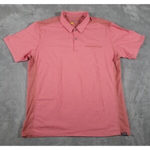 Eddie Bauer Travex Polo Shirt Men XL Pink Short Sleeve Pocket Breathable Stretch